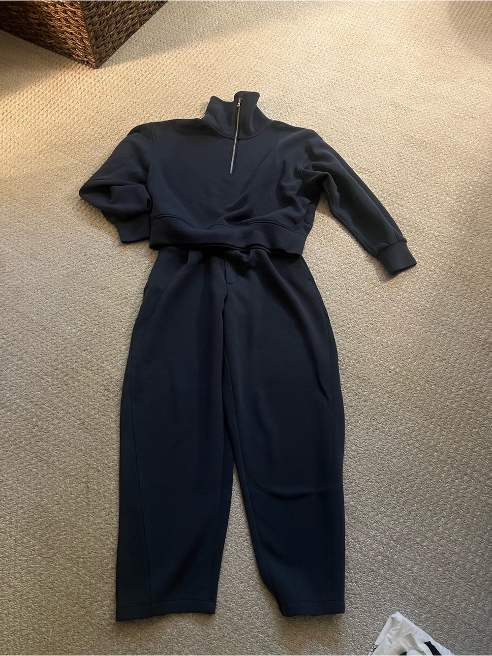 Women's  Navy High-Neck Zip Sweatshirt & Jogger Set